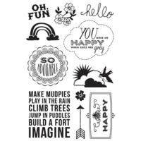 Hero Arts - BasicGrey - Fresh Cut Collection - Clear Acrylic Stamps - Oh, Fun