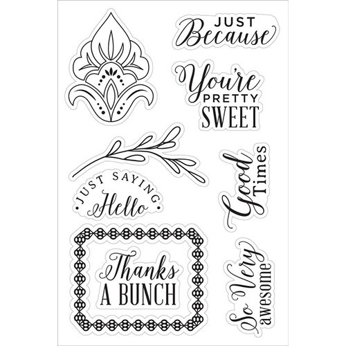 Hero Arts - BasicGrey - Tea Garden Collection - Clear Acrylic Stamps - You're Pretty Sweet