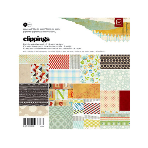 BasicGrey - Clippings Collection - 6 x 6 Paper Pad