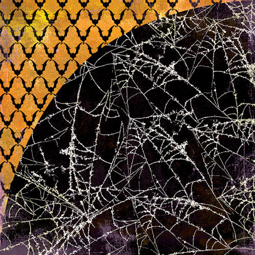 BasicGrey - Eerie Collection - Halloween - 12 x 12 Double Sided Paper - Spiders Web, CLEARANCE