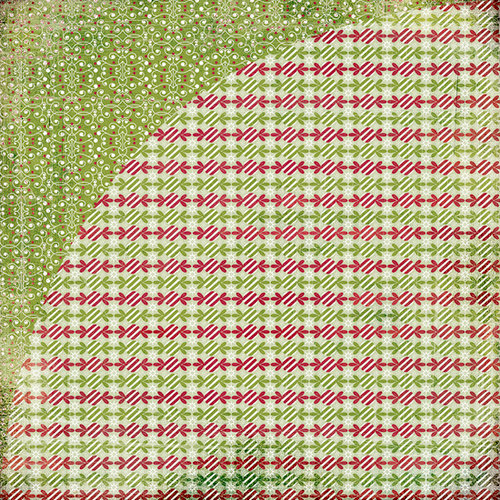 BasicGrey - Eskimo Kisses Collection - Christmas - 12 x 12 Double Sided Paper - Peppermint Twist