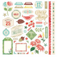 BasicGrey - Evergreen Collection - Christmas - 12 x 12 Cardstock Stickers - Elements