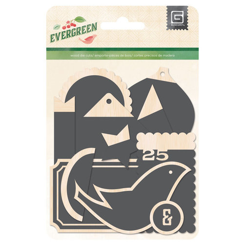BasicGrey - Evergreen Collection - Christmas - Chalkboard Wood Die Cut Pieces - Tags