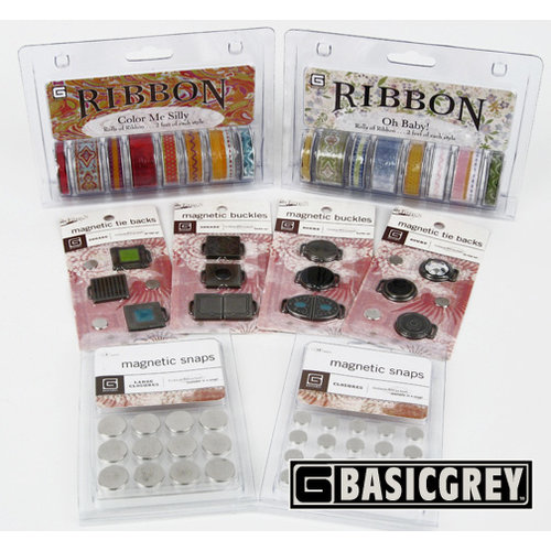 BasicGrey - 28 Piece Magnetic Embellishment Kit