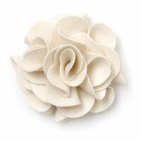 BasicGrey - Notions Collection - Wool Felt Flowers - Polished Blossom - Linen
