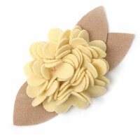 BasicGrey - Notions Collection - Wool Felt Flowers - Burst Blossom - Buttercup