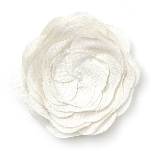 BasicGrey - Notions Collection - Fabric Flowers - Delicious Blossom - Blanc