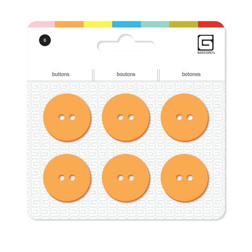 BasicGrey - Notions Collection - Yummy Buttons - Large Resin Buttons - Apricot