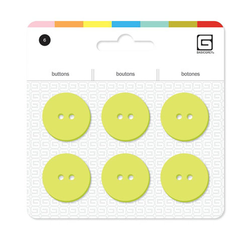 BasicGrey - Notions Collection - Yummy Buttons - Large Resin Buttons - Kiwi