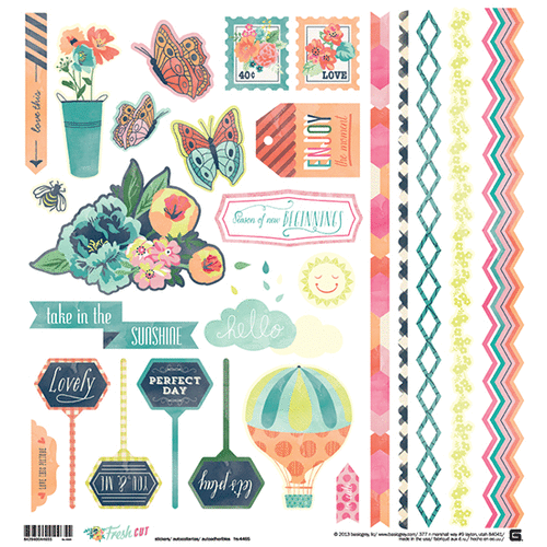 BasicGrey - Fresh Cut Collection - 12 x 12 Cardstock Stickers - Elements
