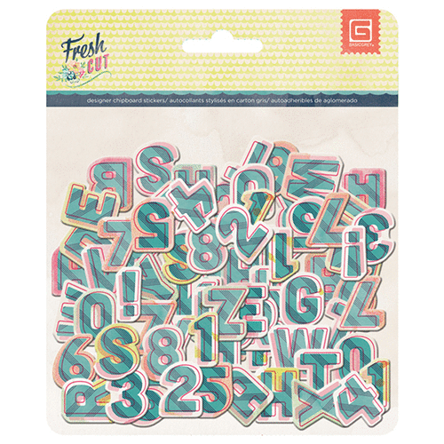 BasicGrey - Fresh Cut Collection - Chipboard Stickers - Alphabet
