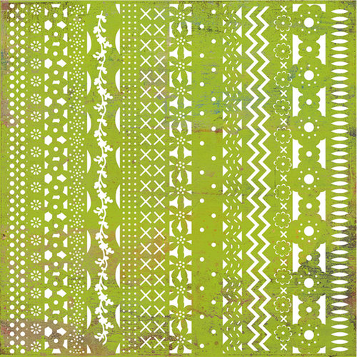 BasicGrey - Green at Heart Collection - Doilies - 12 x 12 Die Cut Paper - Ribbon, CLEARANCE