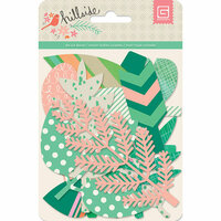 BasicGrey - Hillside Collection - Die Cut Cardstock and Vellum Pieces - Leaves