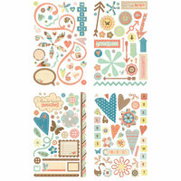 BasicGrey - Hopscotch Collection - Adhesive Chipboard - Shapes