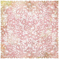 BasicGrey - Indian Summer Collection - Doilies - 12 x 12 Die Cut Paper - Pink, BRAND NEW
