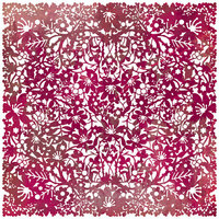 BasicGrey - Indian Summer Collection - Doilies - 12 x 12 Die Cut Paper - Plum, BRAND NEW