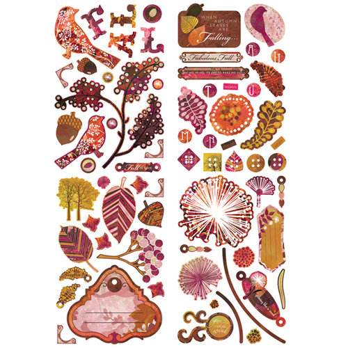 BasicGrey - Indian Summer Collection - Adhesive Chipboard - Shapes
