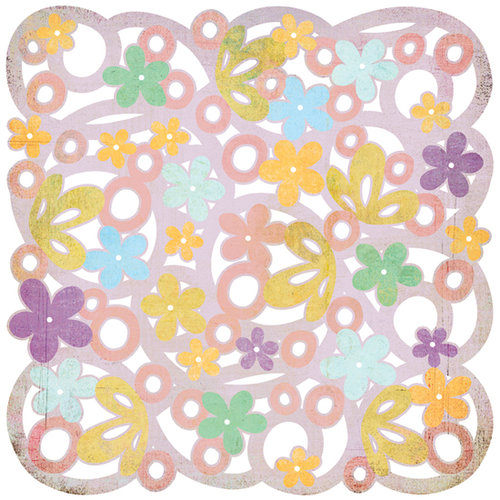 BasicGrey - Kioshi Collection - Doilies - 12 x 12 Die Cut Paper - Posies, CLEARANCE