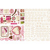 BasicGrey - Kissing Booth Collection - Glitter Adhesive Chipboard - Shapes and Alphabets