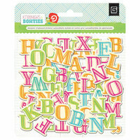 BasicGrey - Knee Highs and Bow Ties Collection - Adhesive Chipboard - Alphabet