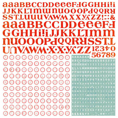 BasicGrey - Konnichiwa Collection - 12 x 12 Alphabet Stickers