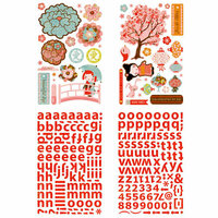 BasicGrey - Konnichiwa Collection - Adhesive Chipboard - Shapes and Alphabets