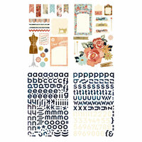 BasicGrey - Lucille Collection - Adhesive Chipboard - Shapes and Alphabets