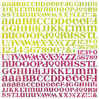 BasicGrey - Lemonade Collection - 12 x 12 Alphabet Stickers
