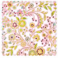 BasicGrey - Lemonade Collection - Doilies - 12 x 12 Die Cut Paper - Flowers , BRAND NEW