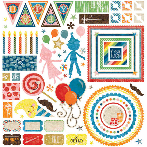 BasicGrey - Life of the Party Collection - 12 x 12 Element Stickers - Shapes