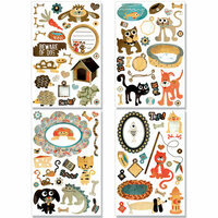 BasicGrey - Max and Whiskers Collection - Adhesive Chipboard - Shapes, CLEARANCE