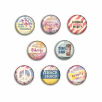 BasicGrey - Soleil Collection - Flair - 8 Adhesive Badges