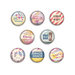 BasicGrey - Soleil Collection - Flair - 8 Adhesive Badges