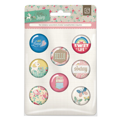 BasicGrey - Mint Julep Collection - Flair - 8 Adhesive Badges