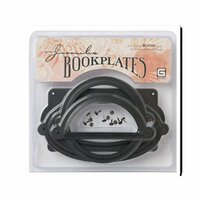 BasicGrey Jumbo Book Plates - Round - Black, CLEARANCE