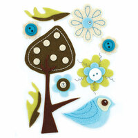 BasicGrey - Marjolaine Collection - Woolies - 3 Dimensional Felt Stickers