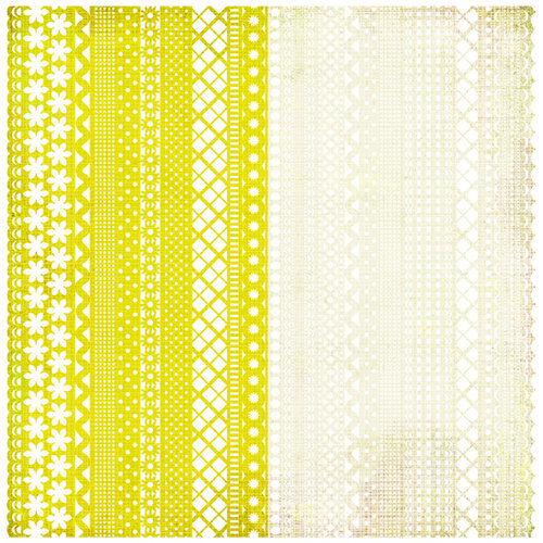 BasicGrey - Nook and Pantry Collection - Doilies - 12 x 12 Die Cut Paper - Yellow and Cream, CLEARANCE