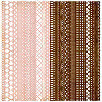 BasicGrey - Nook and Pantry Collection - Doilies - 12 x 12 Die Cut Paper - Pink and Brown, CLEARANCE