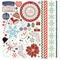 BasicGrey - Nordic Holiday Collection - Christmas - 12 x 12 Element Stickers - Shapes