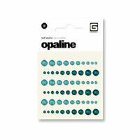 BasicGrey - Opaline Collecrtion - Pearls - Individual Half Pearls - Teal and Aquamarine, CLEARANCE