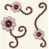 BasicGrey - Opaline Collection - Pearls - Viny Fleur Half Pearls - Wine and Blush