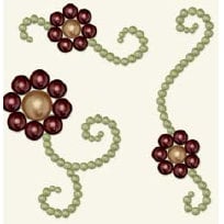 BasicGrey - Opaline Collection - Pearls - Viny Fleur Half Pearls - Grass and Wine