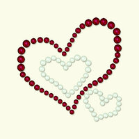 BasicGrey - Opaline Collection - Pearls - Heart Trio Half Pearls - Cherry, CLEARANCE