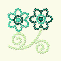 BasicGrey - Opaline Collection - Pearls - Florae Half Pearls - Aqua, CLEARANCE