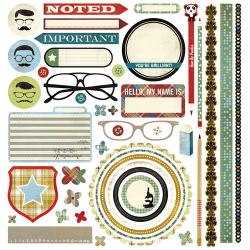BasicGrey - Oxford Collection - 12 x 12 Element Stickers - Shapes