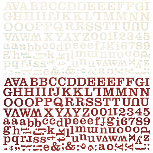 BasicGrey - Oxford Collection - 12 x 12 Alphabet Stickers