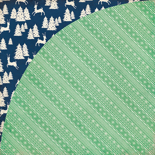 BasicGrey - 25th and Pine Collection - Christmas - 12 x 12 Double Sided Paper - Sleigh Bell Trail