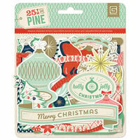 BasicGrey - 25th and Pine Collection - Christmas - Chipboard Stickers - Shapes