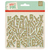 BasicGrey - 25th and Pine Collection - Christmas - Chipboard Stickers - Alphabet