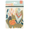 BasicGrey - Persimmon Collection - Die Cut Cardstock and Canvas Pieces - Feathers